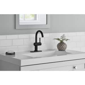 Dorind Single Hole Single-Handle Deck Mount High-Arc Bathroom Faucet in Matte Black