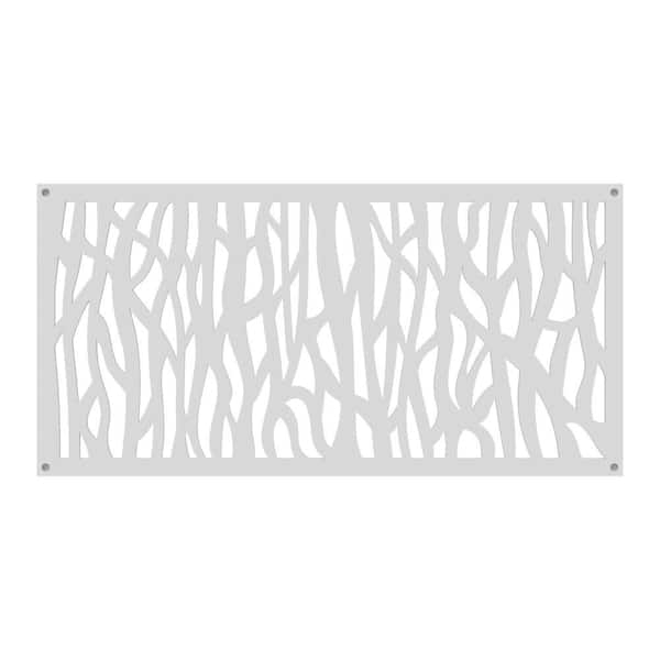 Barrette Outdoor Living 2 ft. x 4 ft. Sprig White Polypropylene Decorative Screen Panel
