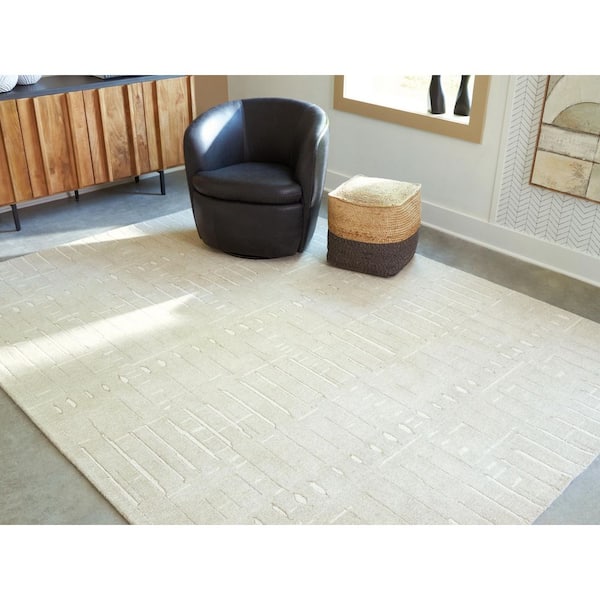 Wolbert 8 ft. x 10 ft. Beige Abstract Area Rug