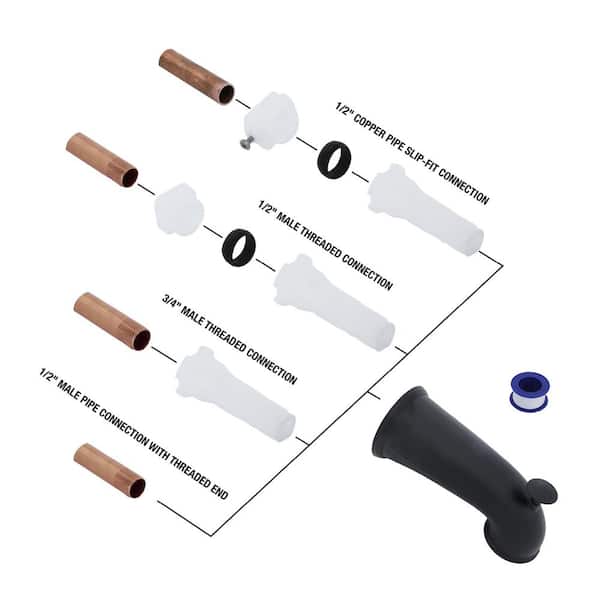 DANCO - 5-1/2 in. Decorative Tub Spout, Matte Black