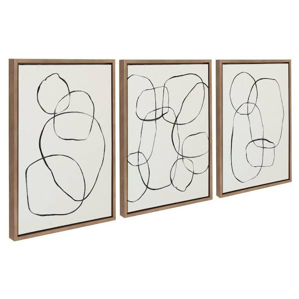 Kate and Laurel Sylvie "Modern Circles" by Teju Reval of Snazzyhues 3 Piece Framed Art Print 18 in. x 24 in.