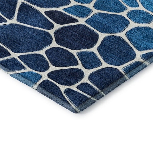 Mayfield Premium Machine Washable Abstract AMF2190 Blue 9 ft. x 12 ft. Area Rug