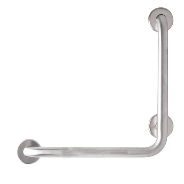 CSI Bathware 30 in. x 30 in. Left Hand Vertical Angle Grab Bar in Peened