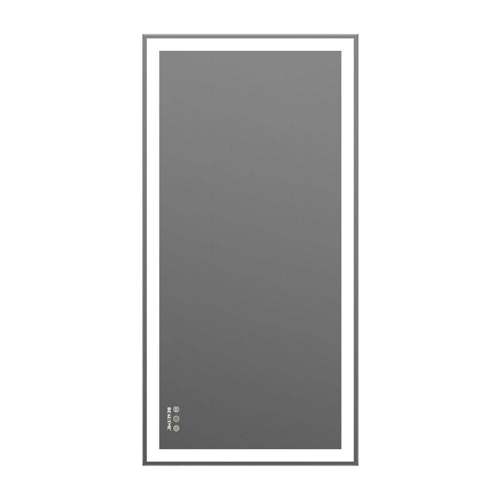 48 in. W x 24 in. H Rectangular Framed Wall Bathroom Vanity Mirror in Silve