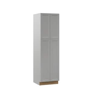 Designer Series Melvern Assembled 24x84x23.75 in. Pantry Kitchen Cabinet in Heron Gray