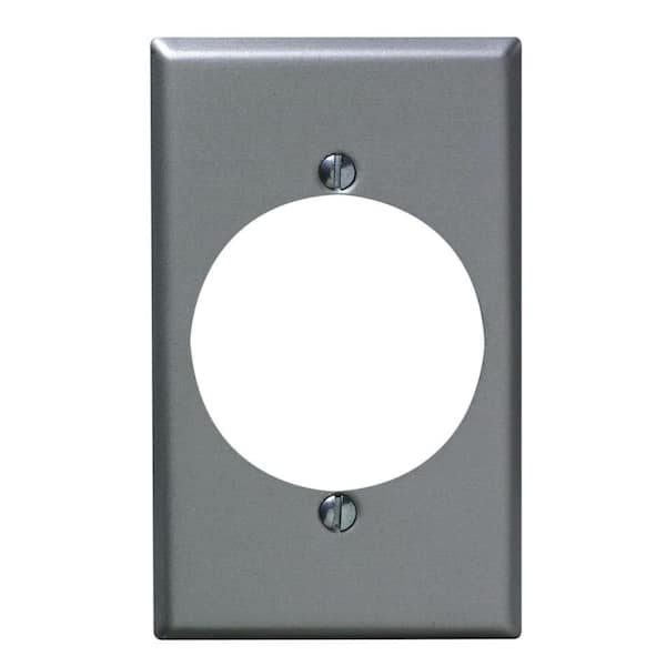 Leviton 1-Gang 2.15 in. Dia Hole Wall Plate, Aluminum