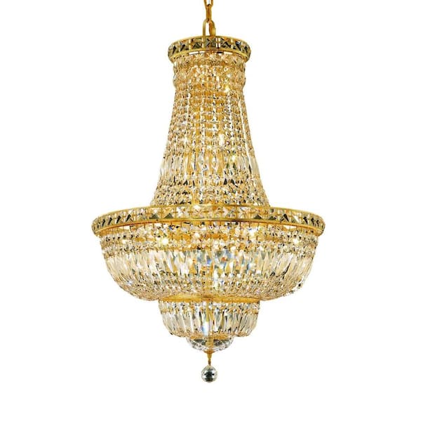 Elegant Lighting 22-Light Gold Chandelier with Clear Crystal