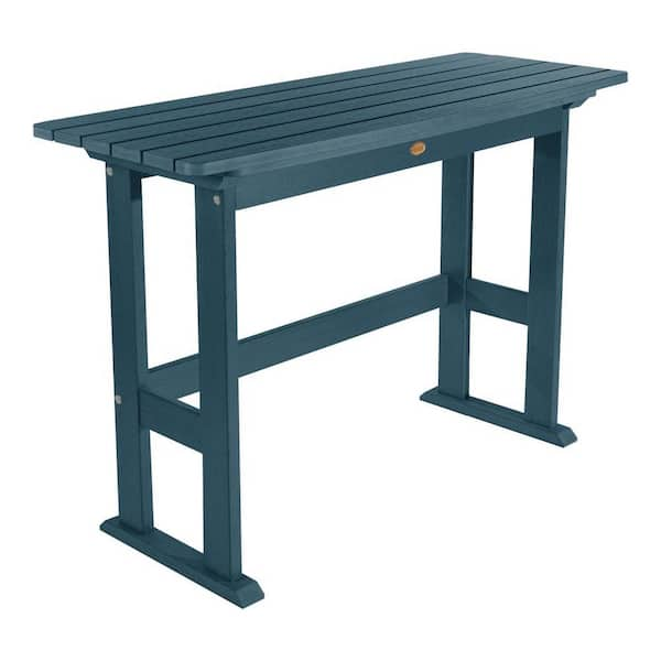 Highwood Lehigh Nantucket Blue Rectangular Recycled Plastic Outdoor Balcony Height Dining Table