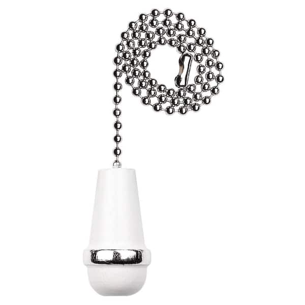 Commercial Electric 12 in. White Light Bulb and Fan Pull Chain Set 804974 -  The Home Depot