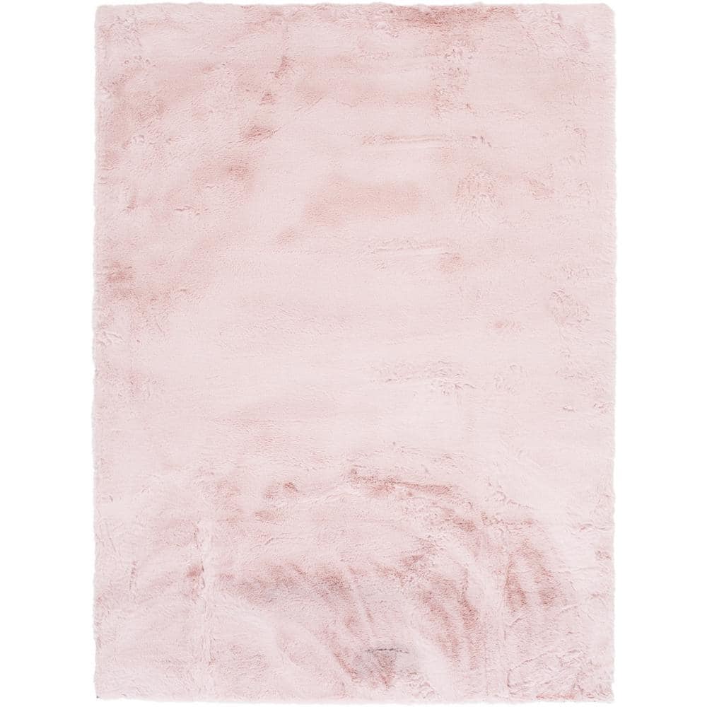 Piper Dusty Rose 5 ft. x 7 ft. Solid Polyester Area Rug