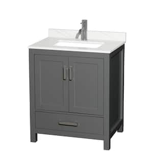 Sheffield 30 in. W. x 22 in. D x 35 in. H Single Bath Vanity in Dark Gray with Giotto Quartz Top