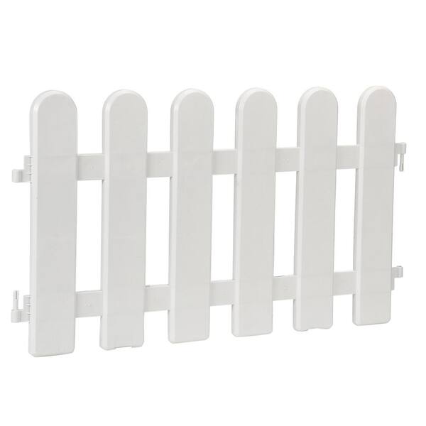 6 In H Plastic White Picket Style, White Picket Garden Fence Home Depot