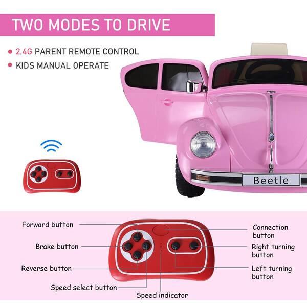 Tatayosi Volkswagen Beetle Electric Kids Ride-On Car 6V Battery