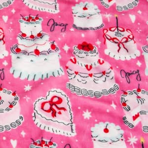 JUICY COUTURE Bowquet Soft White Plush Polyester Kids Throw