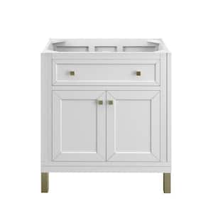 Chicago 30.0 in. W x 23.5 in. D x 32.8 in. H Single Bath Vanity Cabinet without Top in Glossy White
