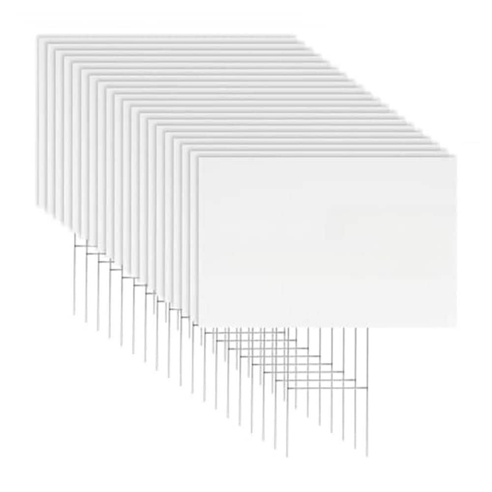 20 Pack 17 x 12 in. White Corrugated Plastic Yard Sign with Metal Stakes price history on PriceWatchPro
