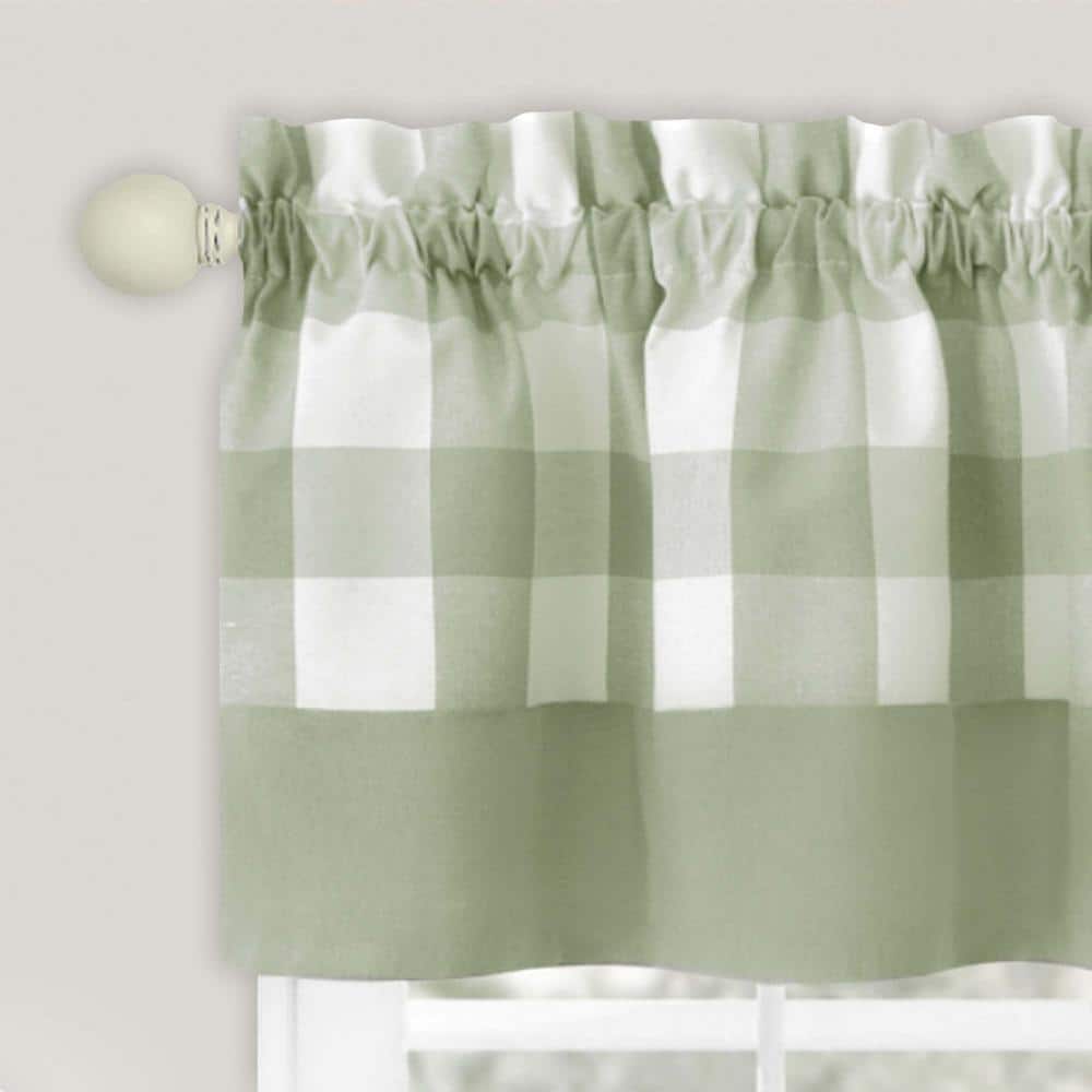 Hunter Green Plaid Cotton Polyester Rod Pocket Curtain Panel, 42 x 84 in