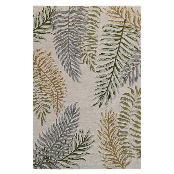 Kai ivory 3 ft. x 5 ft. Neutral Coastal Hand-Tufted Wool Area Rug