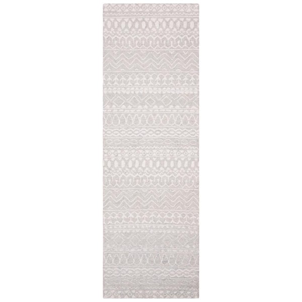 SAFAVIEH Micro-Loop Aqua/Ivory 2 ft. x 5 ft. Distressed Tribal Runner Rug