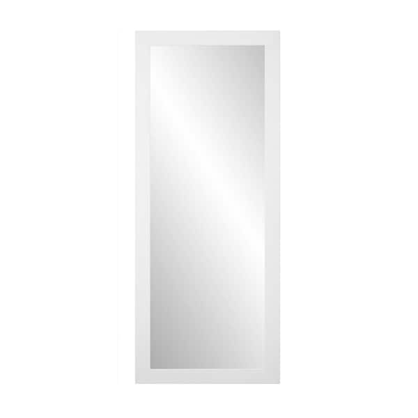 BrandtWorks Medium Matte White Modern Mirror (32 in. H X 65.5 in. W)