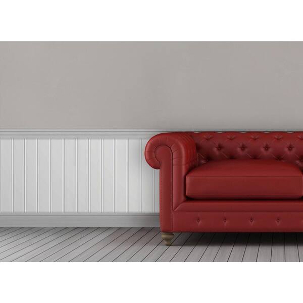 EUCATILE 3/16 In. X 32 In. X 48 In. White True Bead Wainscot Panel 975 ...