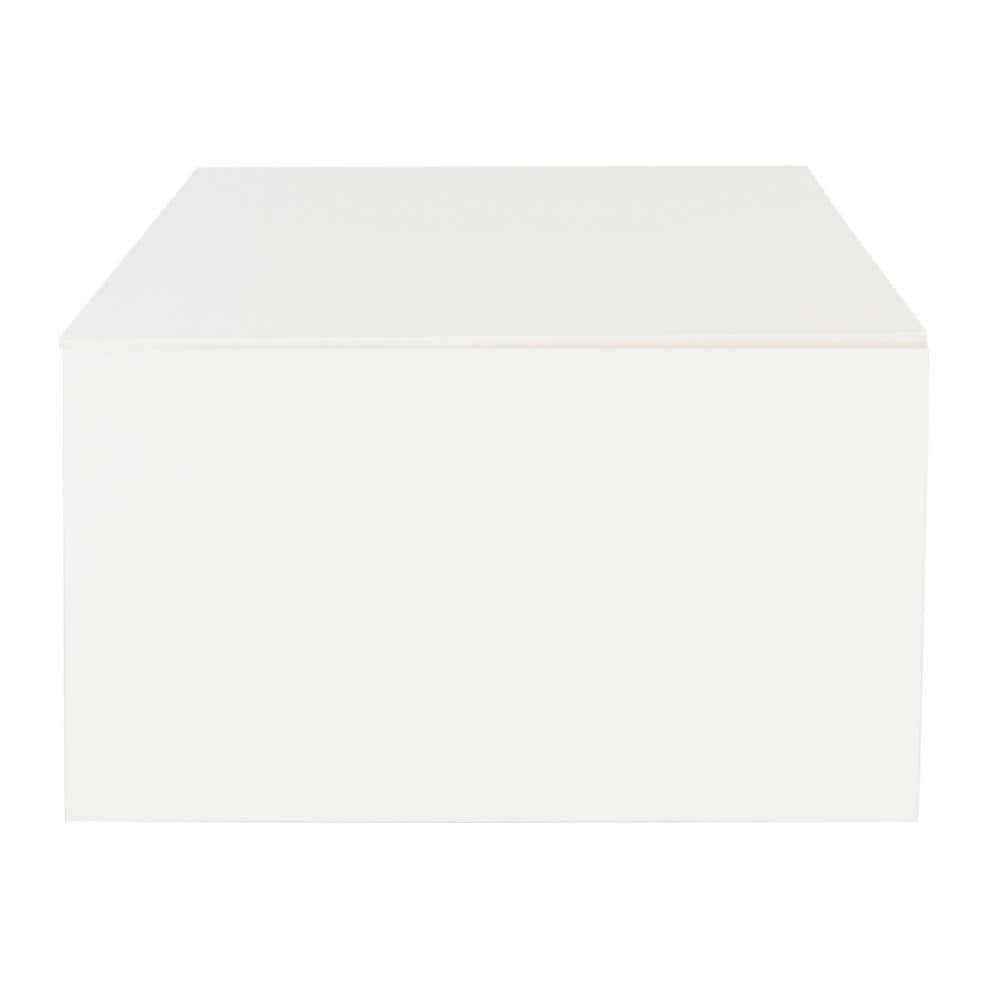 White Rectangular Wood Lift-Top Coffee Table with Storage