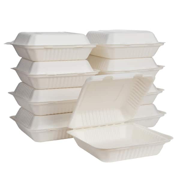 DART 9-1/2 in. x 9-3/10 in. x 3 in. Hinged Insulated Foam Carryout Food  Container in White (200 Per Case) DCC95HT1R - The Home Depot
