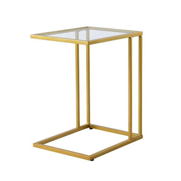 Unbranded Provenzano Gold Glass Top C Table