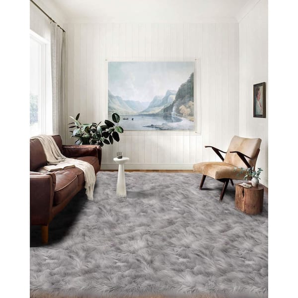 Soft Fluffy Rug White Faux Sheepskin Fur Area Rug Shaggy Couch Cover Seat  Cushion Furry Carpet Beside Rugs for Bedroom Floor Sofa Living Room Runner