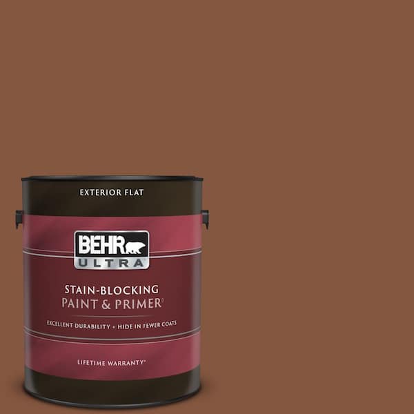 BEHR ULTRA 1 gal. #230F-7 Florence Brown Flat Exterior Paint & Primer