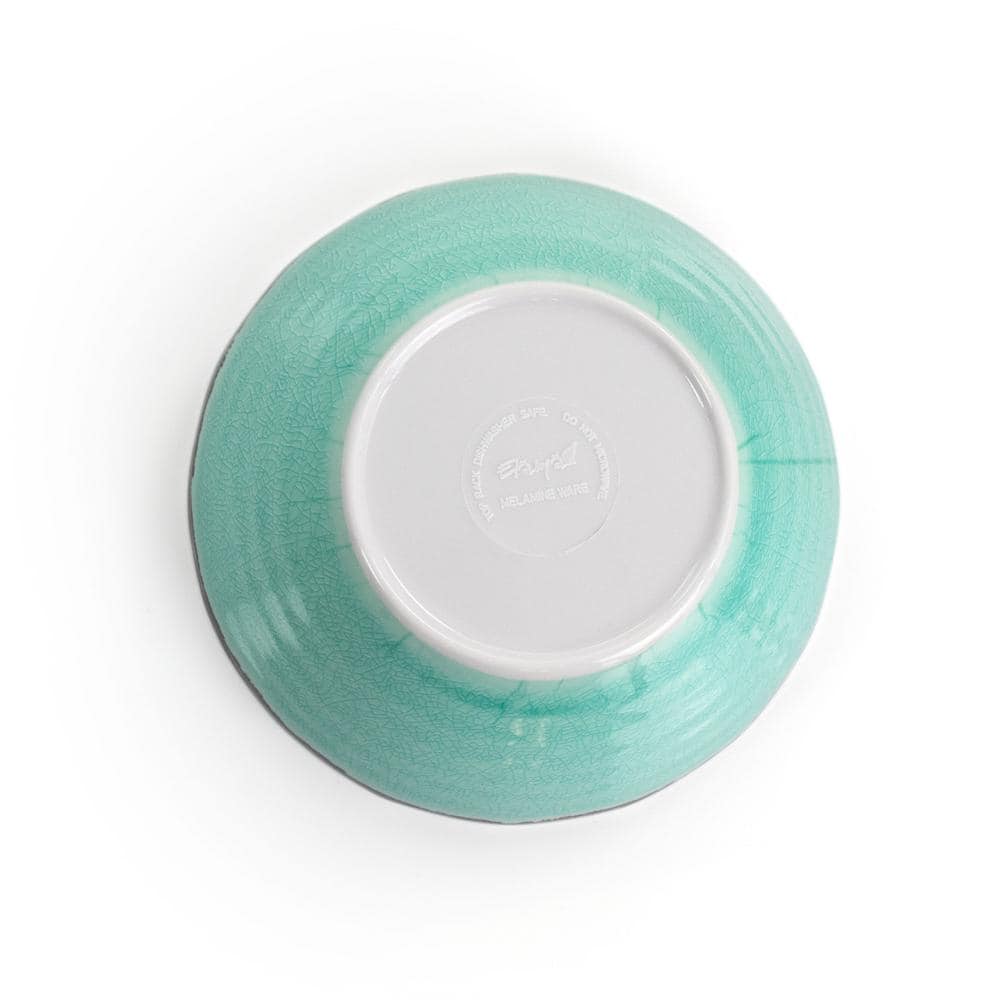 Turquoise Crackle Melamine 12-Piece Outdoor Dinnerware Set