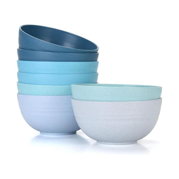 24 fl. oz.  Wheat Straw Fiber Bowls Cereal Bowl Set Unbreakable Microwave Safe (Set of 8) Assorted Colors