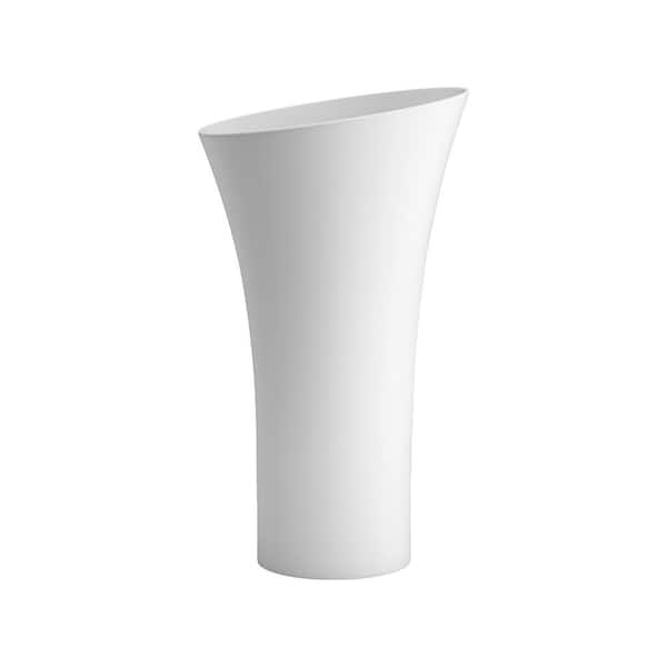 WELLFOR 20.27 in. D x 20.27 in. W x 35.4 in. H Round Pedestal Sink Base in White