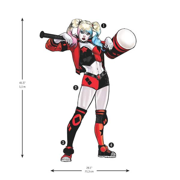 RoomMates Red and Black and White Harley Quinn Giant Wall Decals