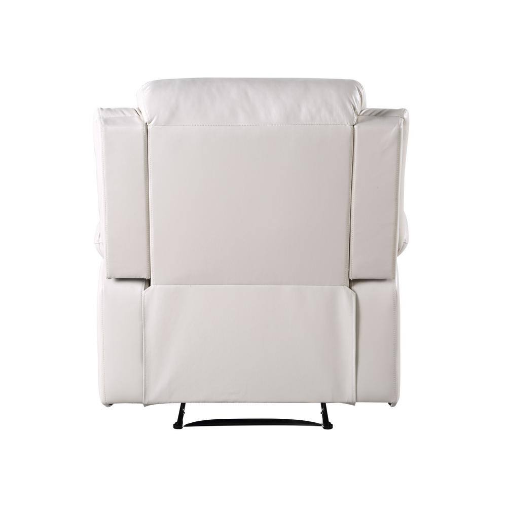 Eilbra Beige Faux Leather Power Recliner with Pillow Top Armrests