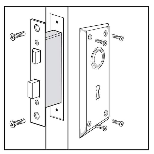 桜肥後図　 K-037-2BR2 Prime-Line Vintage Style Mortise Lock Assembly, 5-1/2 in