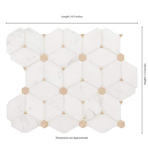 Cecily 11.5 in. x 14.5 in. Polished Marble Look Floor and Wall Tile (9.5 sq. ft./Case) Cecily 11.5 in. x 14.5 in. Polished Marble Look Floor and Wall Tile (9.5 sq. ft./Case)