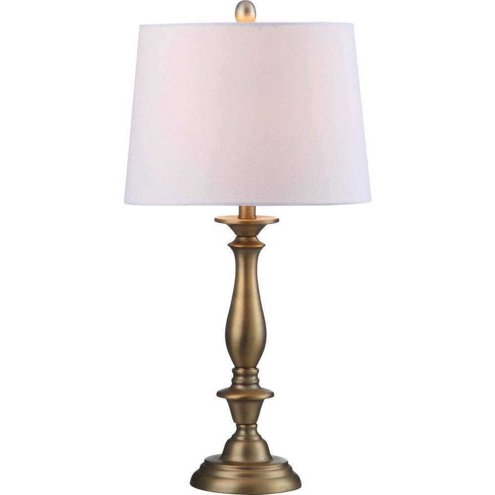 Brighton 29" Gold Candlestick Table Lamp Set with White Shades