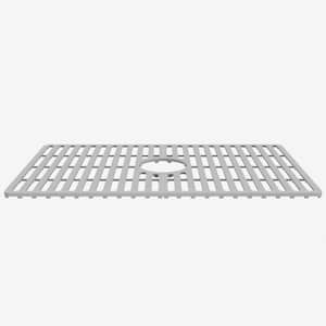26 in. Silicone Kitchen Sink Protective Bottom Grid For Single Basin Sink in Gray