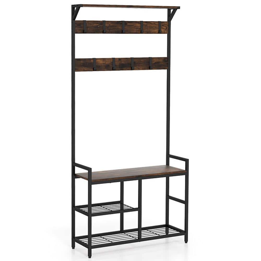 Black 3-in-1 Multi-Functional Hall Tree