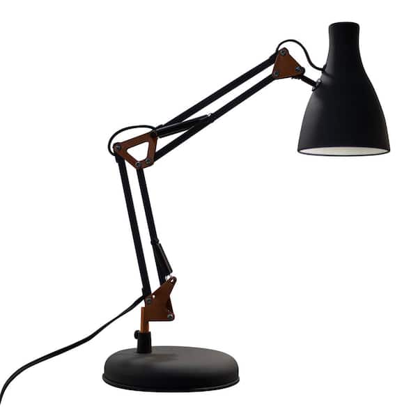BAZZ Loft 20 in. Sand Black Table Lamp with Copper Accent