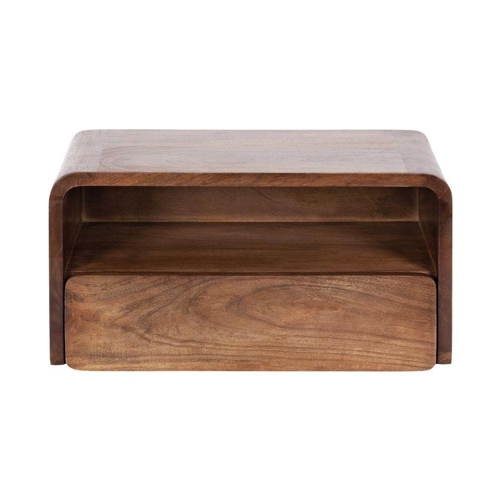 Kato 18 in. W. Walnut Brown Rectangle Contemporary Wood Floating Side Table - thumbnail 8