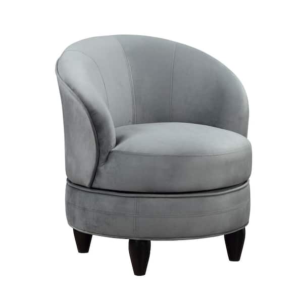 Steve Silver Company Sophia Gray Velvet Accent Chair with Swivel