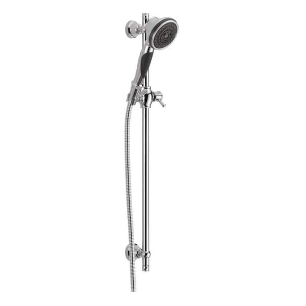 Delta 3-Spray Patterns 1.75 GPM 3.75 in. Wall Mount Handheld Shower Head with Slide Bar in Chrome