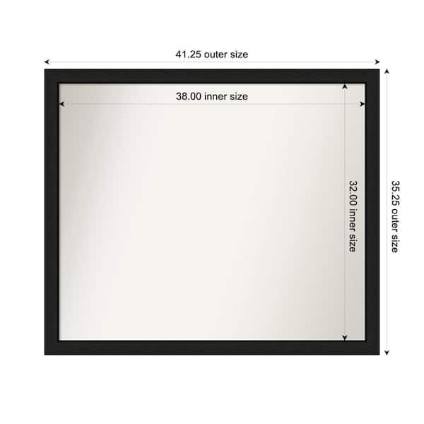 Amanti Art Midnight Black Narrow 41.25 in. x 35.25 in. Custom Non-Beveled Wood FramedBathroom Vanity Wall Mirror