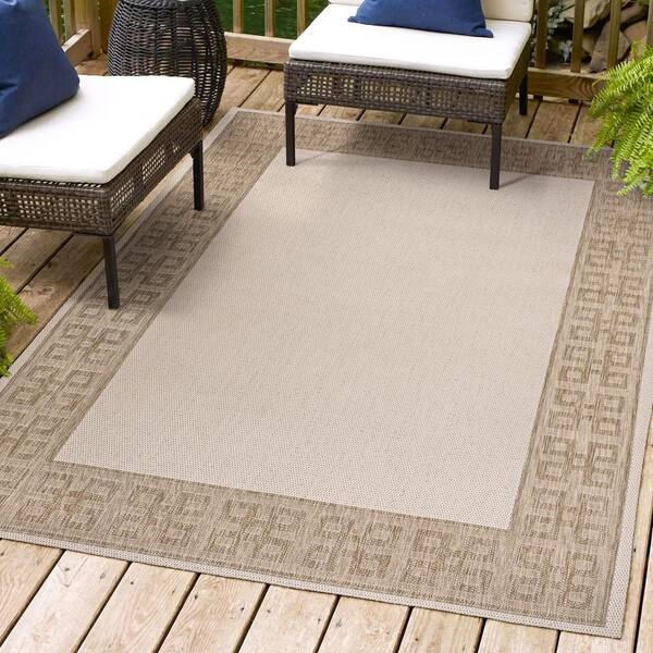 JONATHAN Y Athena Classic Geometric Border Cream/Beige 8 ft