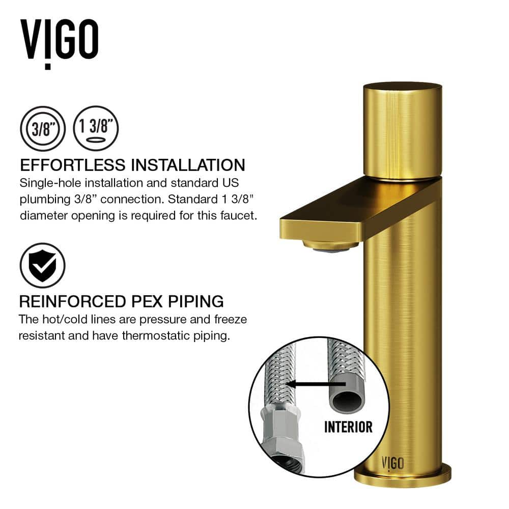 Elegant Single-Handle Matte Gold Bathroom Faucet