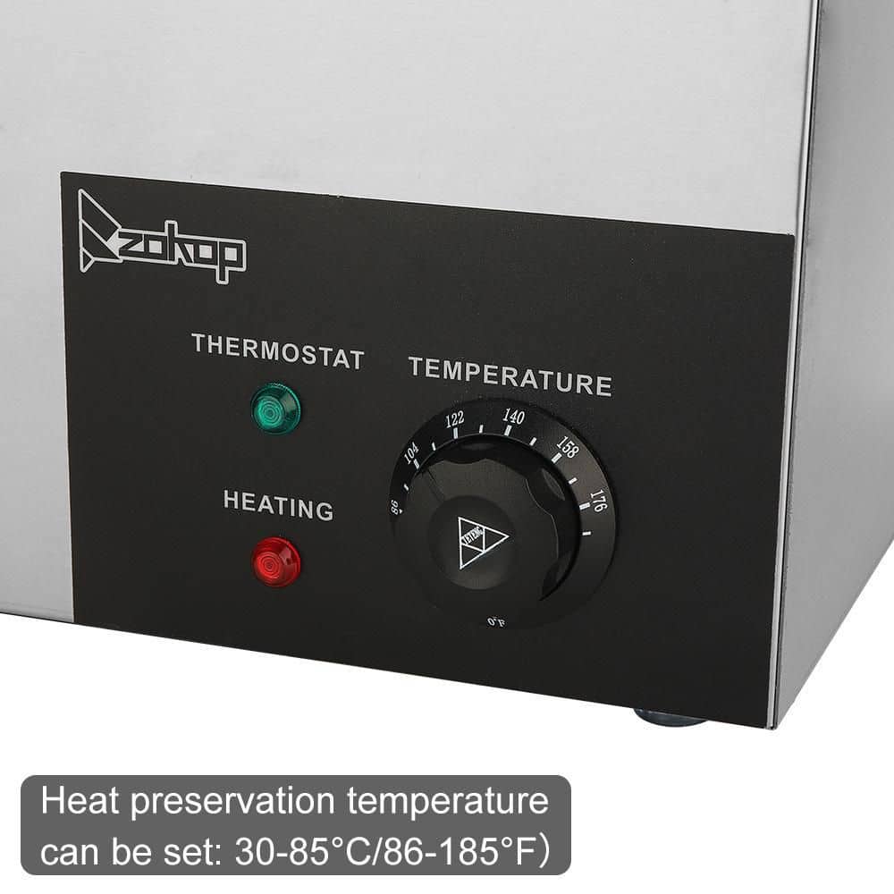 Stainless Steel 6-Pan Commercial Food Warmer with Adjustable Temperature