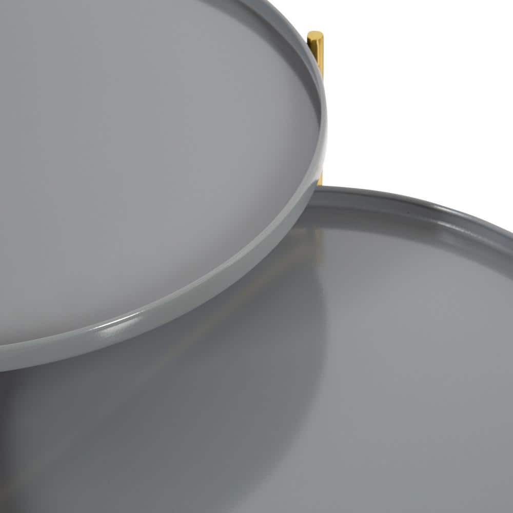 Ulani Gray and Gold Iron Nesting Side Table Set of 2