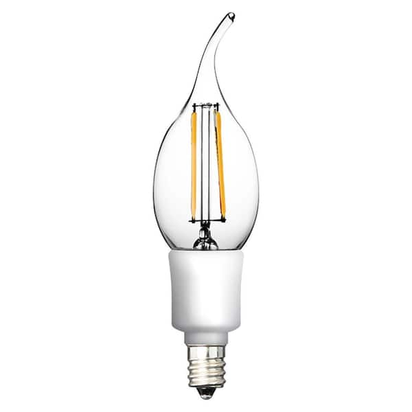 Euri Lighting 40W Equivalent Warm White CA11 Flame Tip Dimmable LED Light Bulb